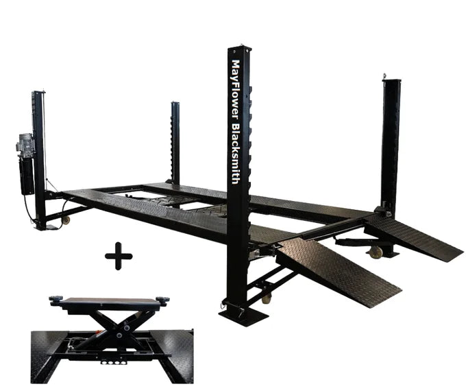 Mayflower Pro8000 4-Post Lift + SJ5500 5,500 lb Sliding Bridge Jack